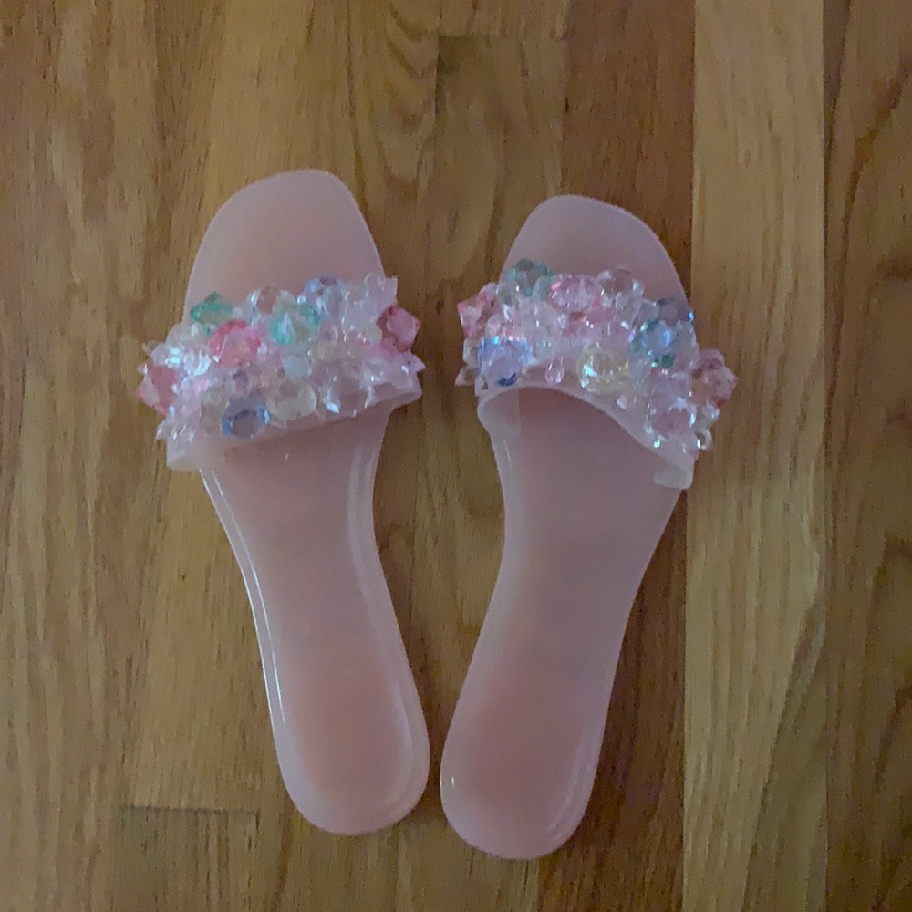 Cute pink flats with gems by Rainbow size 10